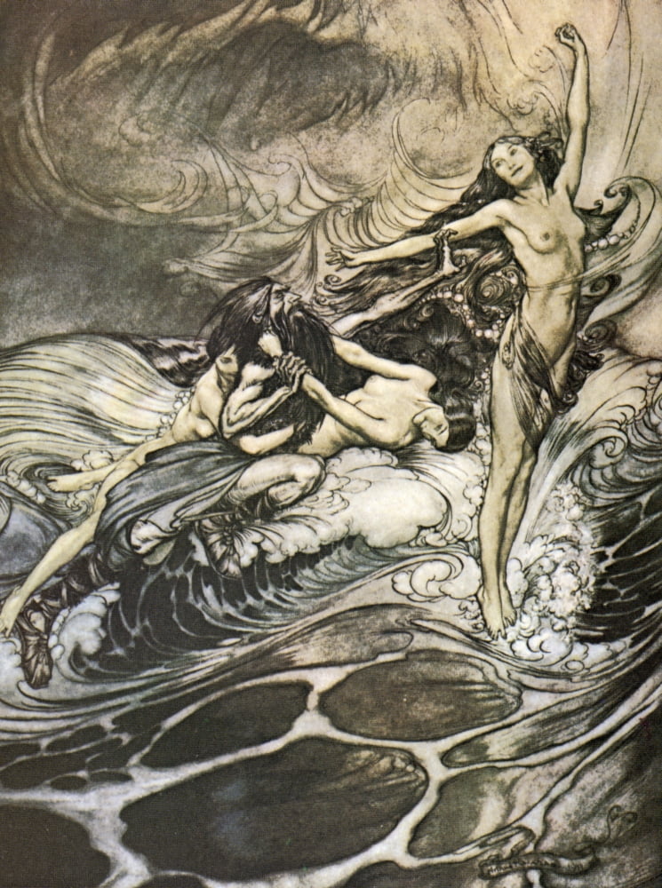 Posterazzi Siegfried 1924 Sirens Canvas Art - A Rackham (24 x 36)
