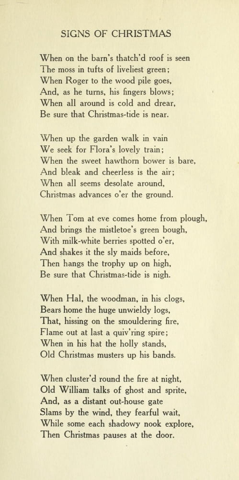 Posterazzi Signs of Christmas 1 Christmas in Poetry 1922 Canvas Art - Edwin x-Lees (24 x 36)