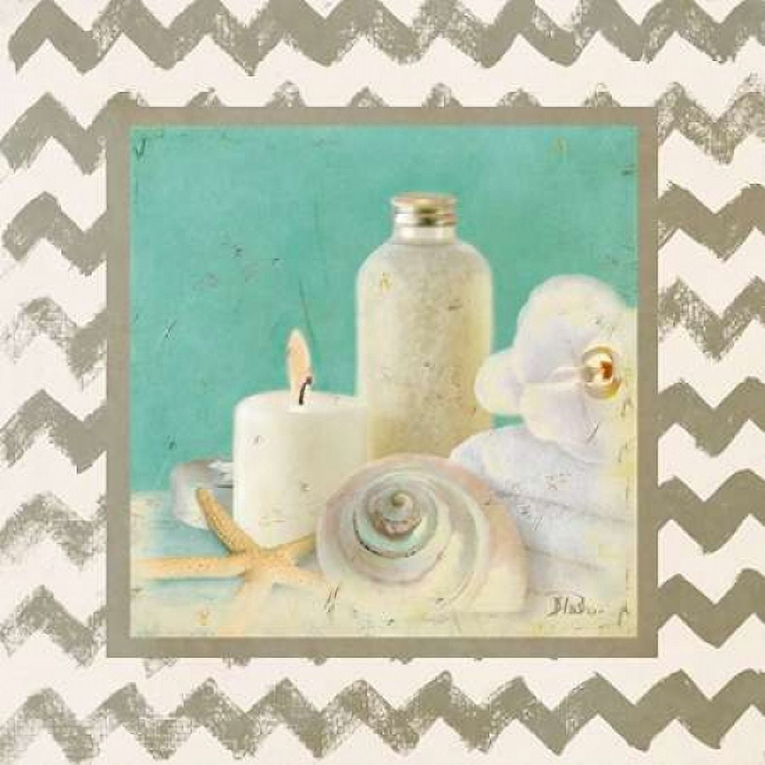 Posterazzi Silver Chevron Bath I Canvas Art - Patricia Pinto (24 x 24)