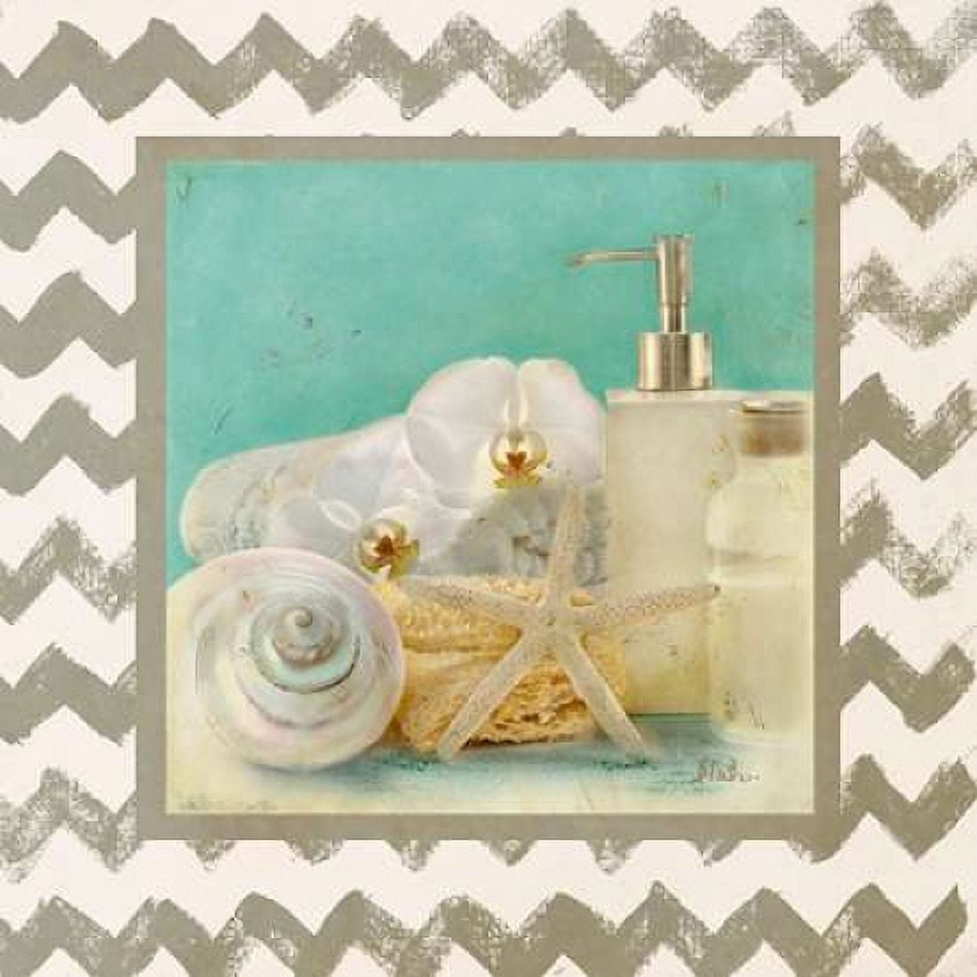 Posterazzi Silver Chevron Bath II Canvas Art - Patricia Pinto (24 x 24)
