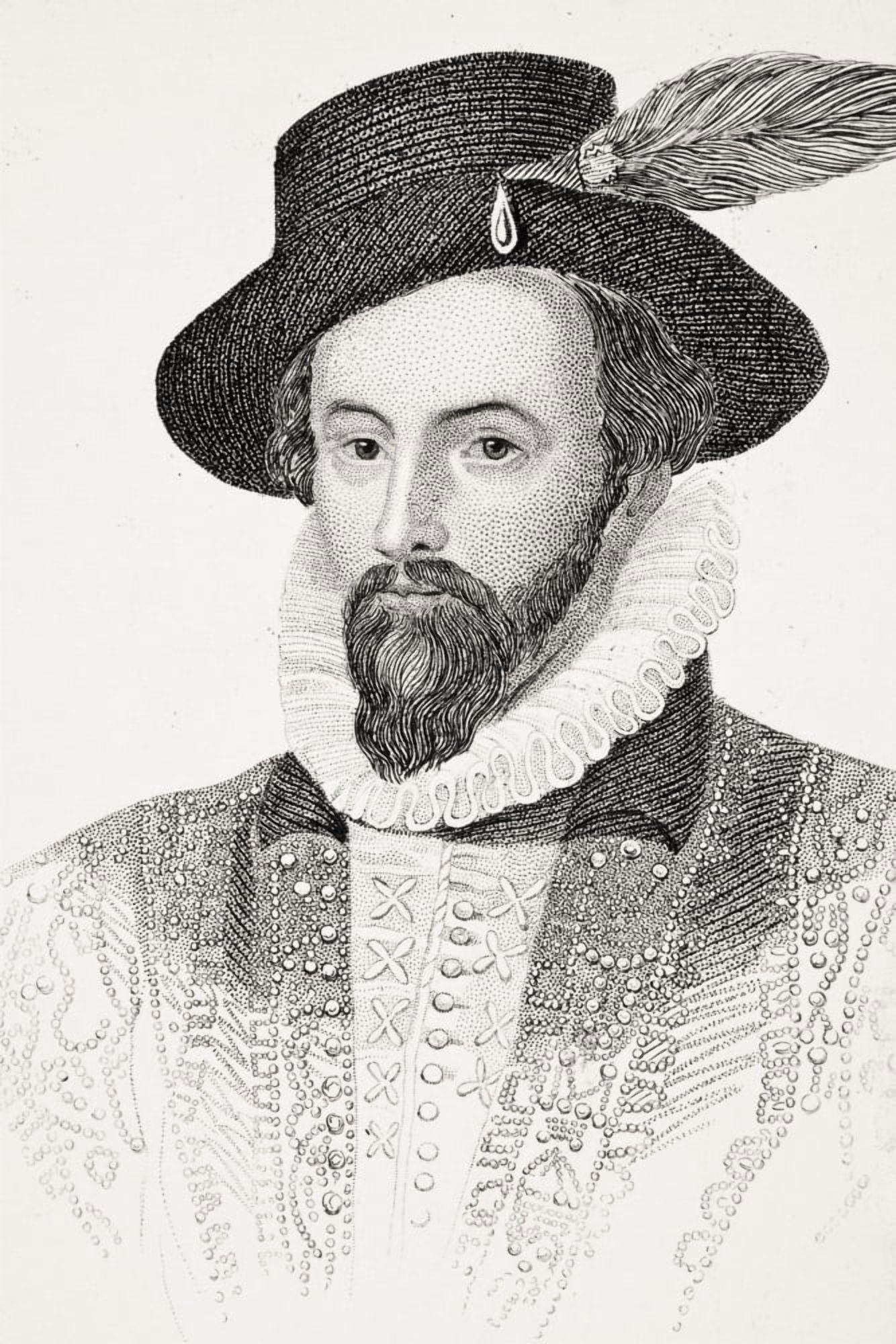 Posterazzi Sir Walter Raleigh C1554-1618 English Adventurer And Writer From Old Englands Worthies By Lord Brougham And Others Published London Circa 1880s Canvas Art - Ken Welsh Design Pics (22 x 34)