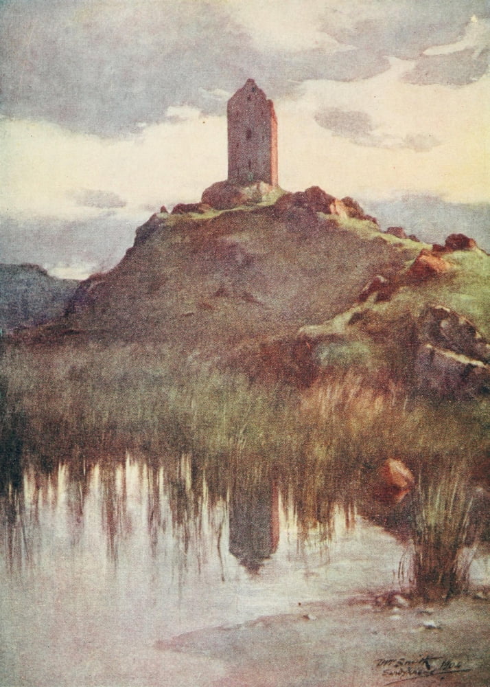 Posterazzi Sir Walter Scott 1913 Smailholm Tower Canvas Art - William Smith (24 x 36)