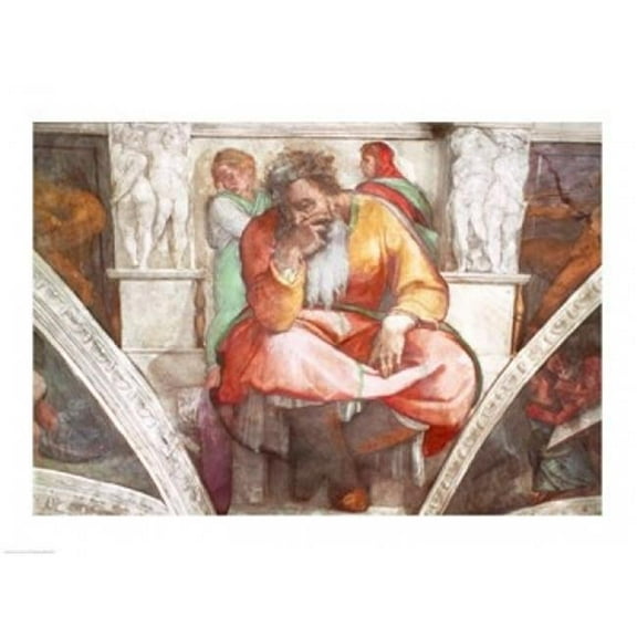 Posterazzi Sistine Chapel Ceiling - The Prophet Jeremiah Poster Print by Michelangelo Buonarroti - 36 x 24 in. - Large