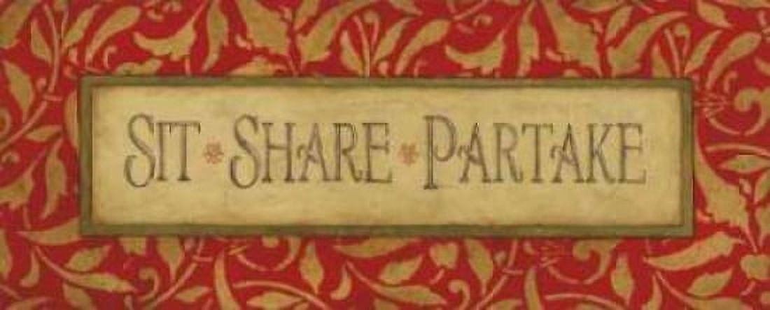 Posterazzi Sit Share Partake Canvas Art - Stephanie Marrott (24 x 48)