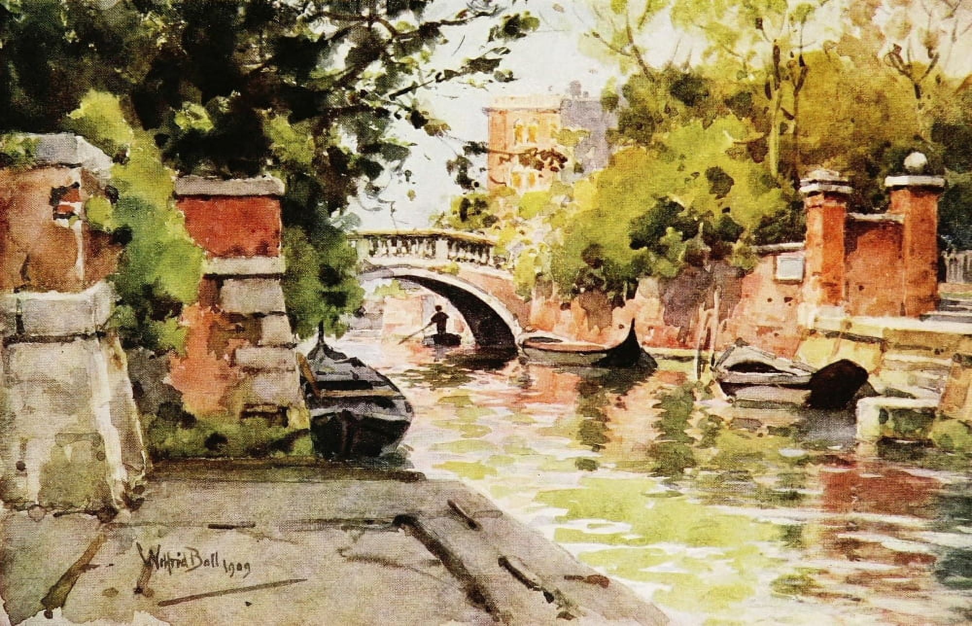 Posterazzi Sketching Grounds 1909 Approach to the public gardens Venice Canvas Art - Wilfrid Ball (24 x 36)