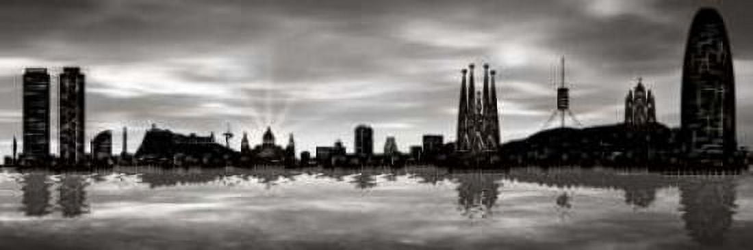 Posterazzi Skyline Barcelona 04 Canvas Art - Jose Ferriz (12 x 36)