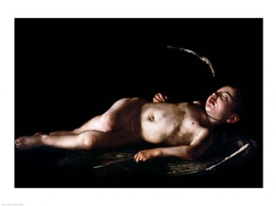 Posterazzi Sleeping Cupid 1608 Canvas Art - Caravaggio (36 x 24)