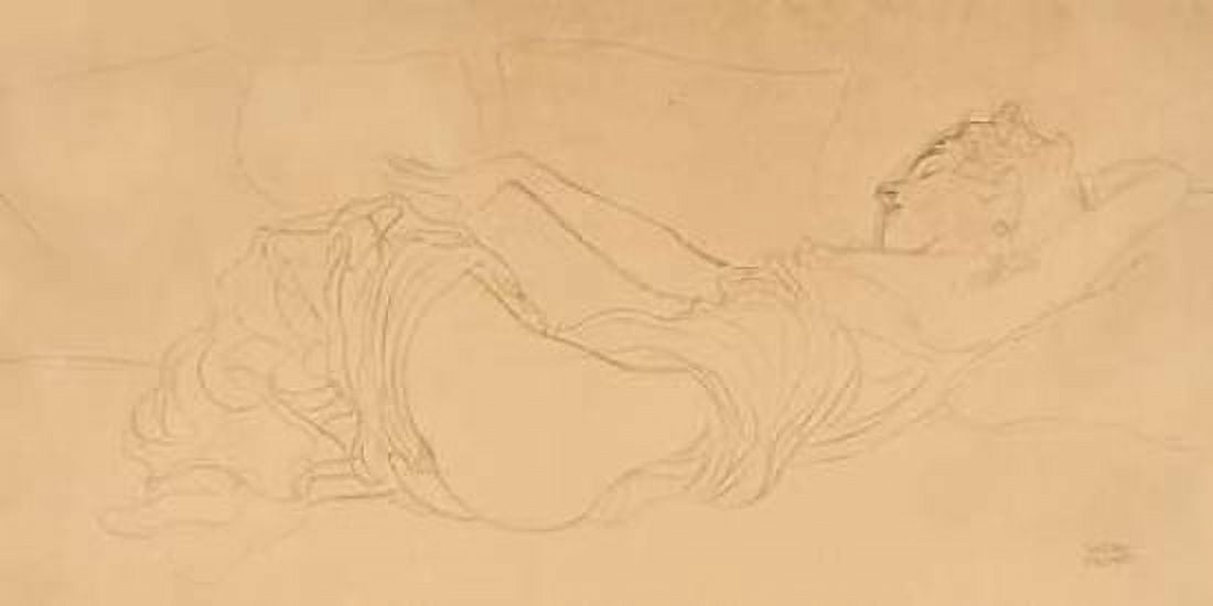 Posterazzi Sleeping Woman Canvas Art - Gustav Klimt (10 x 20)