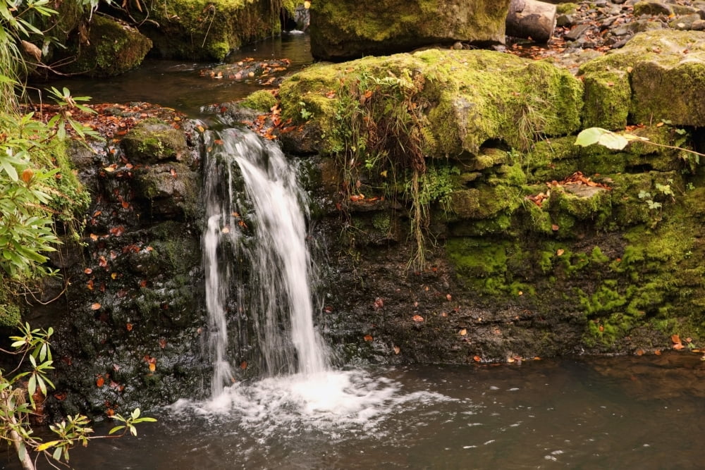 Posterazzi Small Waterfall Northumberland England Canvas Art - John Short Design Pics (38 x 24)
