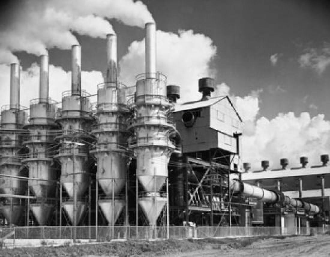 Posterazzi Smoke emerging from smoke stacks at a cement factory Canvas Art -  (24 x 36)
