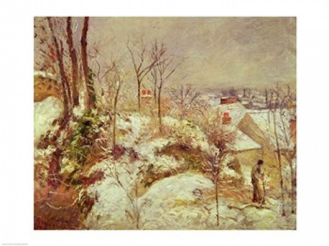 Posterazzi Snow Scene Canvas Art - Camille Pissarro (36 x 24)
