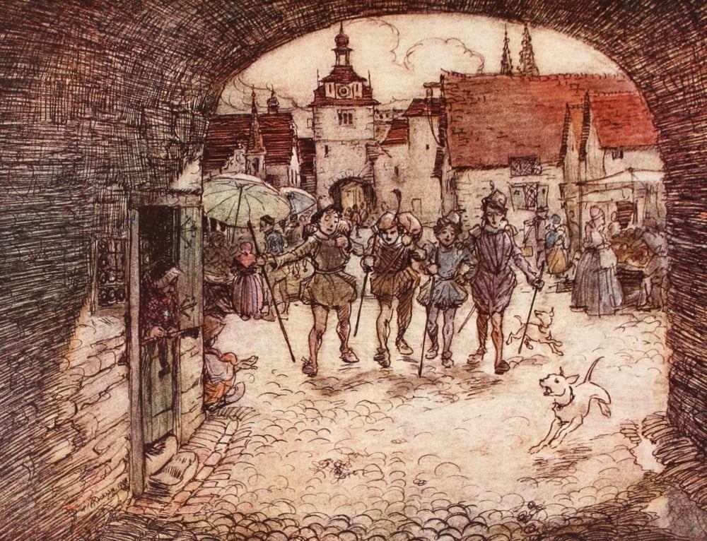 Posterazzi Snowdrop & other Tales 1920 Four Clever Brothers Canvas Art - A Rackham (24 x 36)