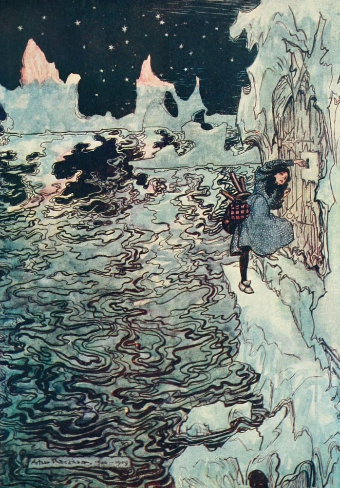 Posterazzi Snowdrop & other Tales 1920 The Seven Ravens Canvas Art - A Rackham (24 x 36)