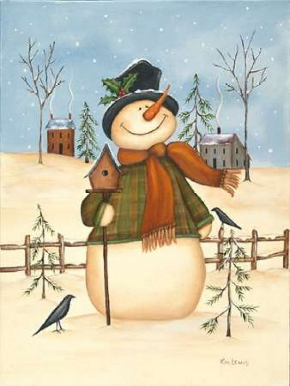 Posterazzi Snowman Bird House II Canvas Art - Kim Lewis (18 x 24)