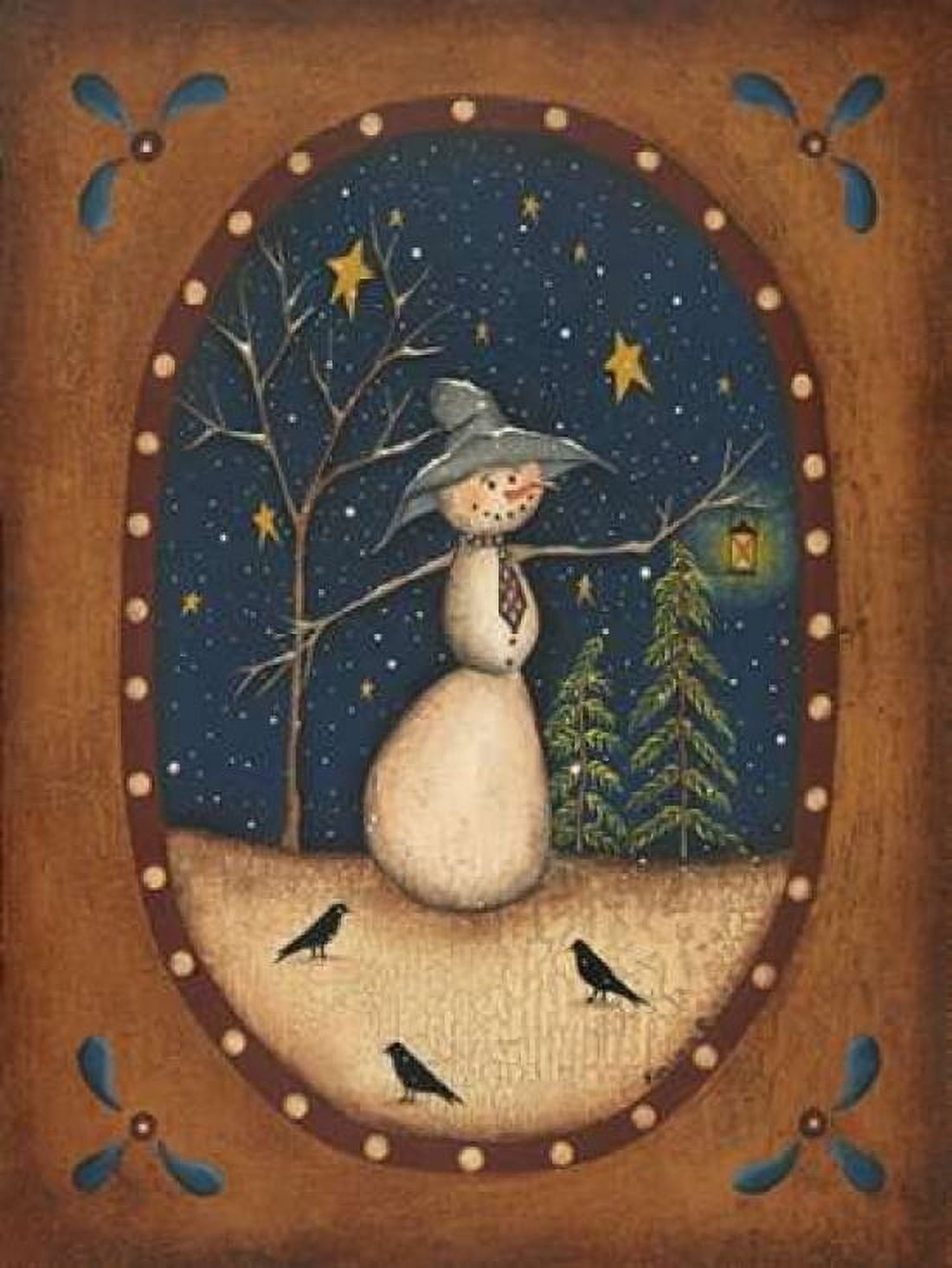 Posterazzi Snowman Lantern Canvas Art - Kim Lewis (18 x 24)