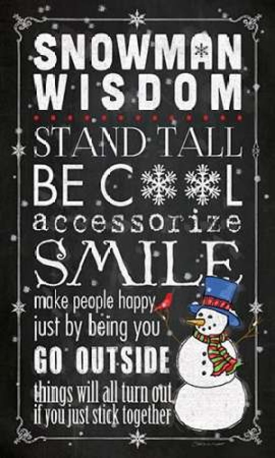 Posterazzi Snowman Wisdom Canvas Art - Stephanie Marrott (12 x 18)
