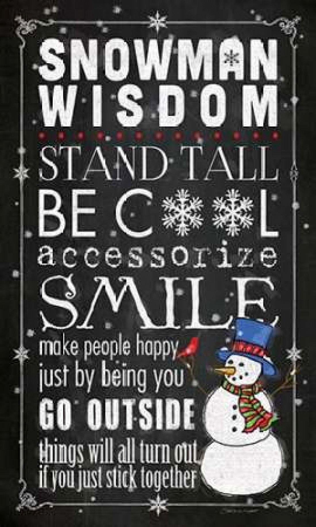 Posterazzi Snowman Wisdom Canvas Art - Stephanie Marrott (24 x 36)