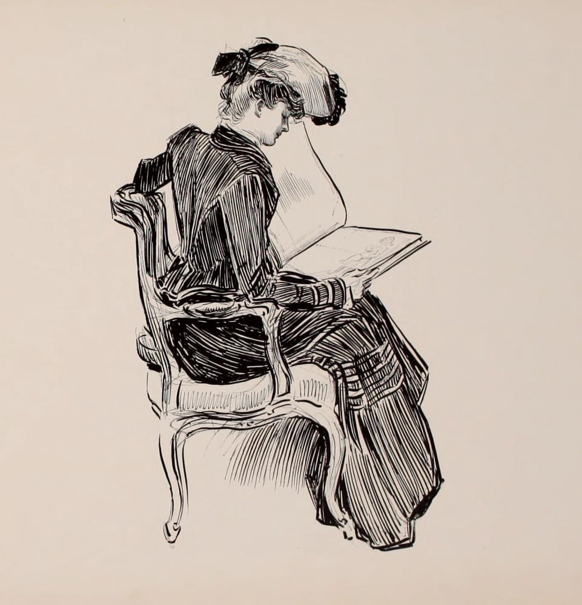 Posterazzi Social Ladder 1902 Reading lady Canvas Art - Charles Dana Gibson (24 x 36)