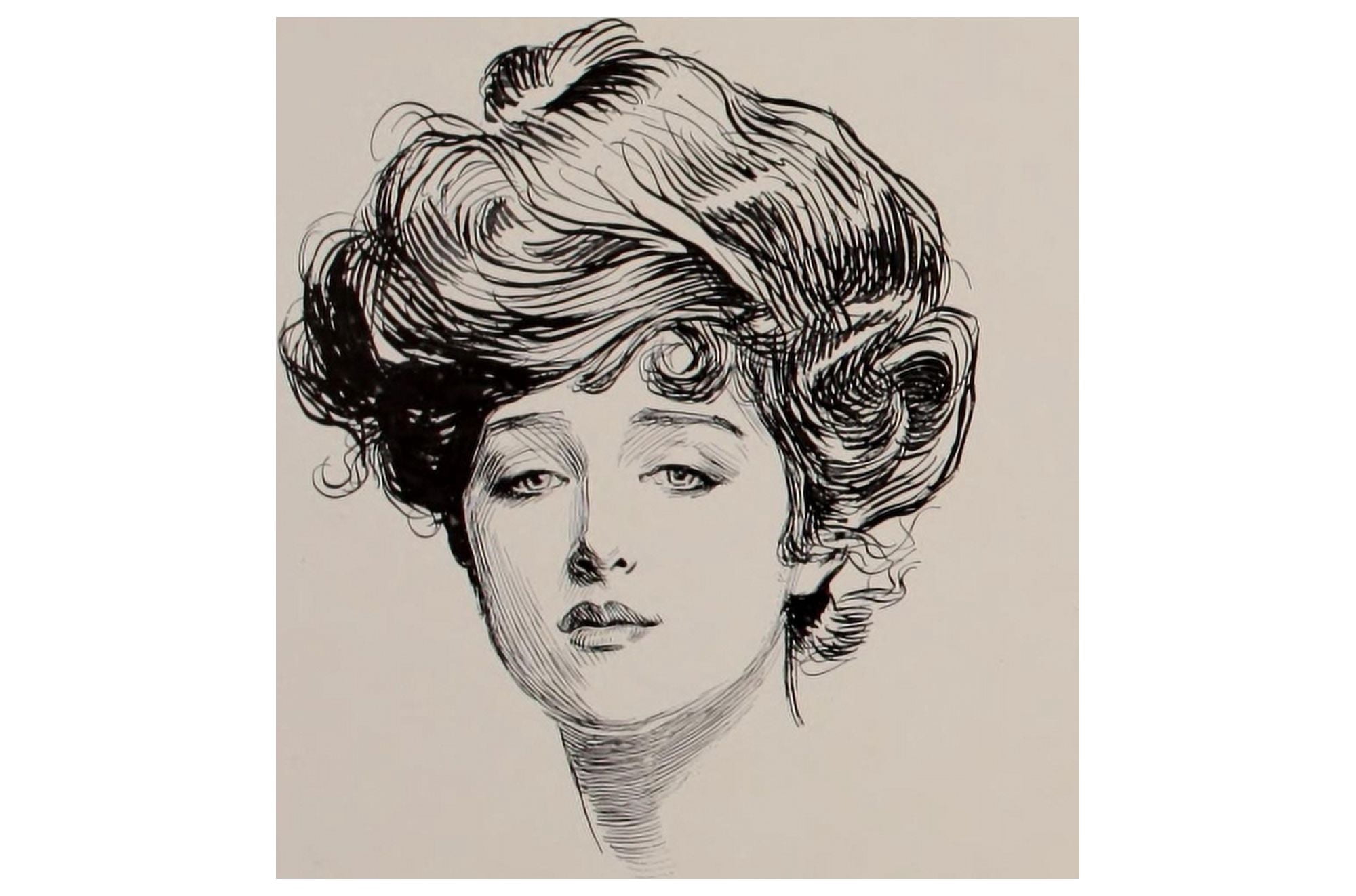 Posterazzi Social Ladder 1902 Woman 12 Canvas Art - Charles Dana Gibson (24 x 36)