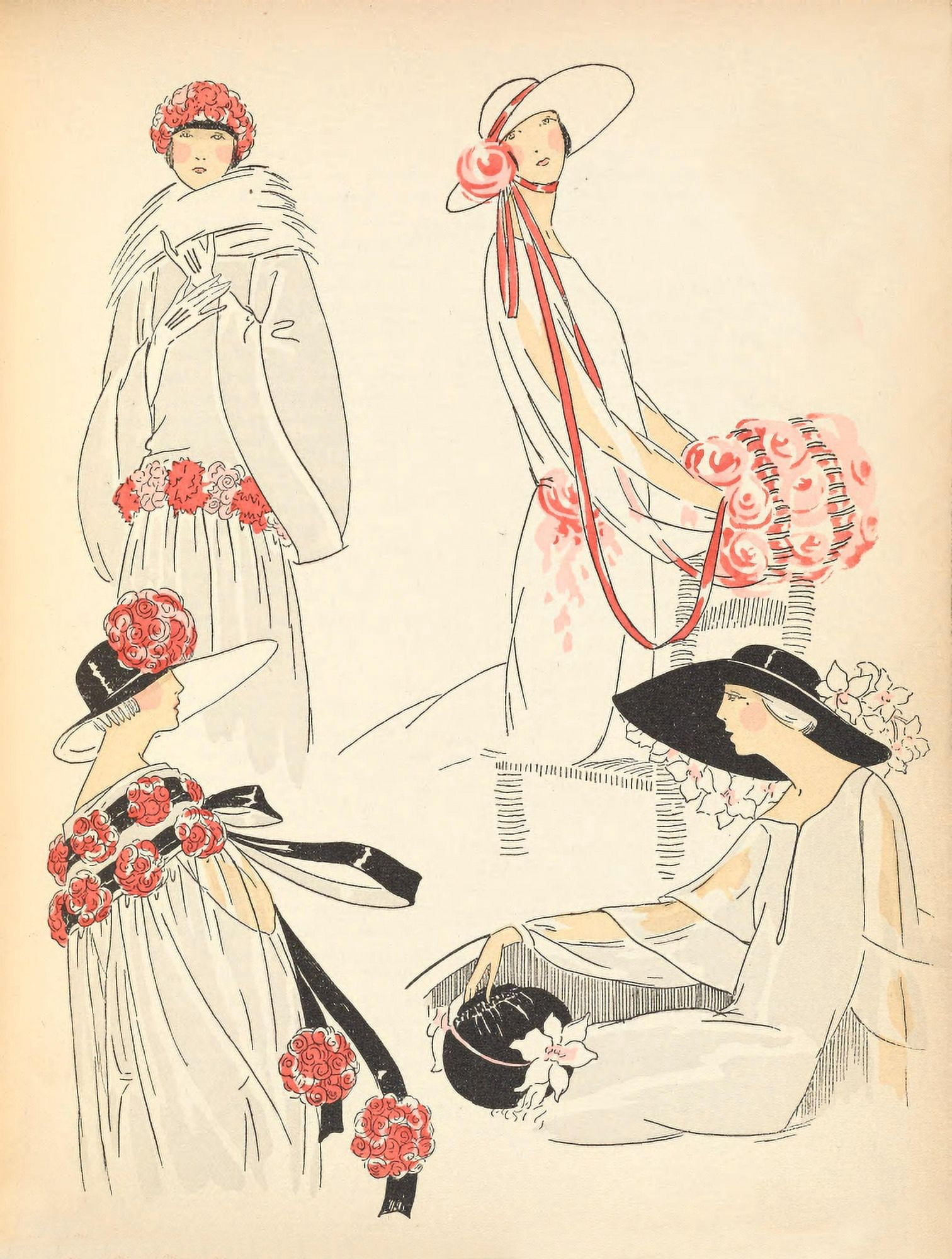 Posterazzi Soeurs David Gazette du Bon Ton 1921 Summer Gown 7 Canvas Art - Soeurs David (24 x 36)