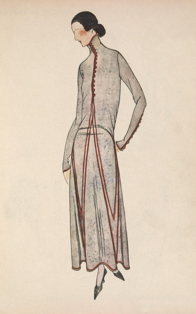 Posterazzi Soeurs David Gazette du Bon Ton 1922 Gown 1 Canvas Art - Soeurs David (24 x 36)