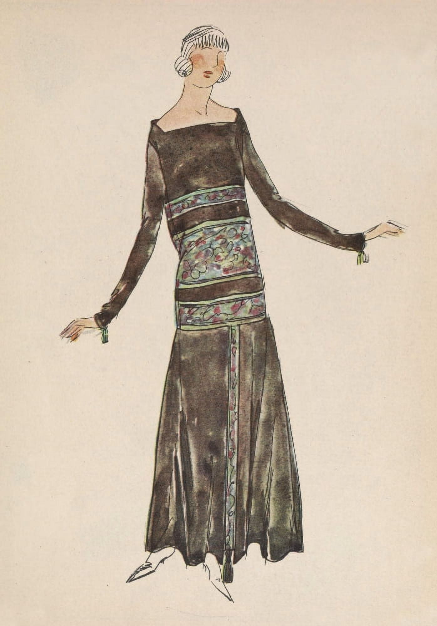 Posterazzi Soeurs David Gazette du Bon Ton 1922 Gown 7 Canvas Art - Soeurs David (24 x 36)