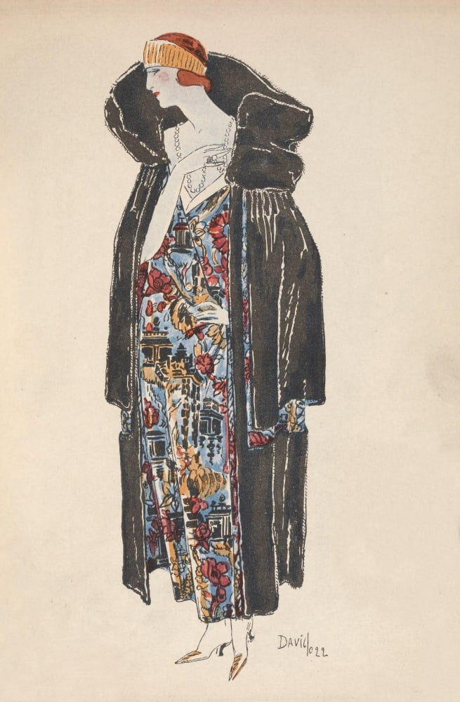 Posterazzi Soeurs David Gazette du Bon Ton 1922 Loutre et Broche et Lame Canvas Art - Soeurs David (24 x 36)