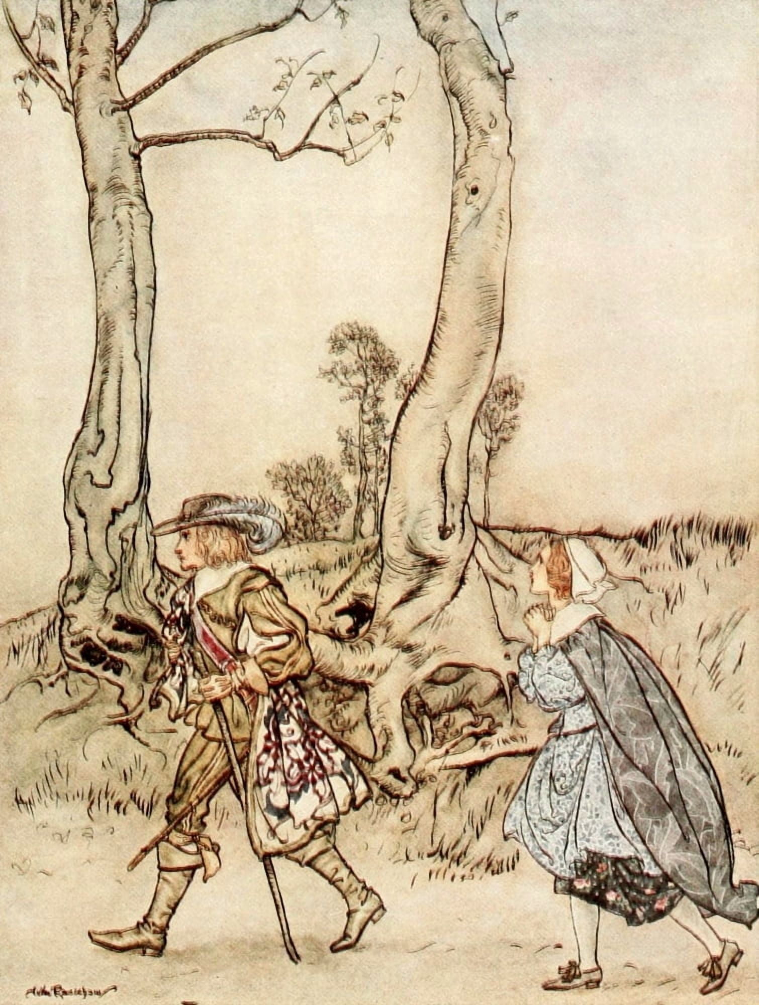 Posterazzi Some British Ballads 1918 False lover won back Canvas Art - A Rackham (24 x 36)