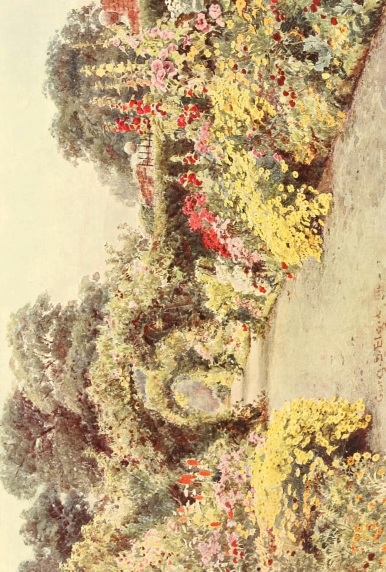 Posterazzi Some English Gardens 1904 Abbey-Leix Canvas Art - George S Elgood (24 x 36)