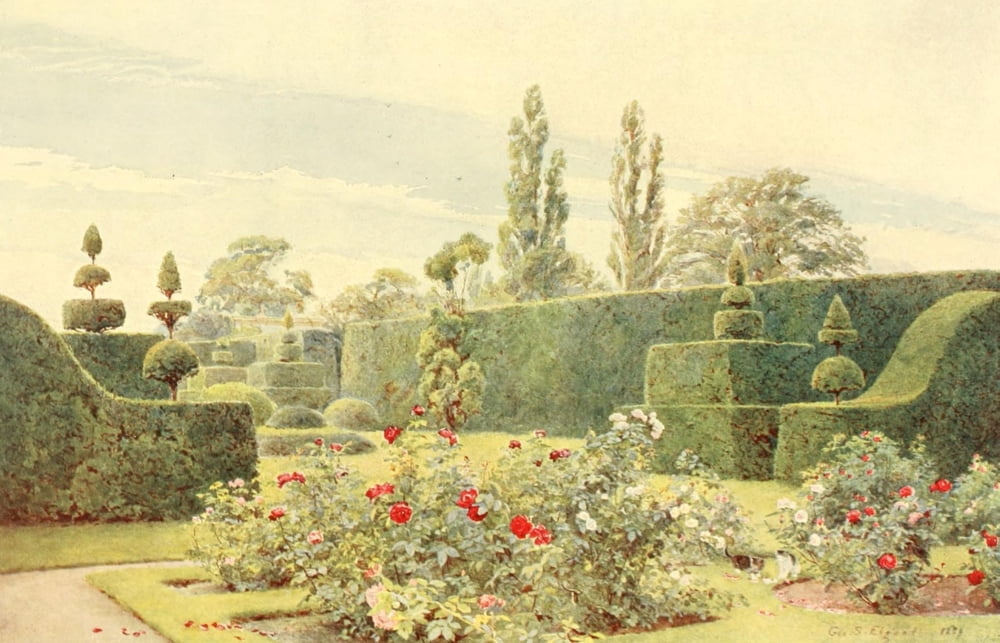 Posterazzi Some English Gardens 1904 Arley Rose Garden Canvas Art - George S Elgood (24 x 36)