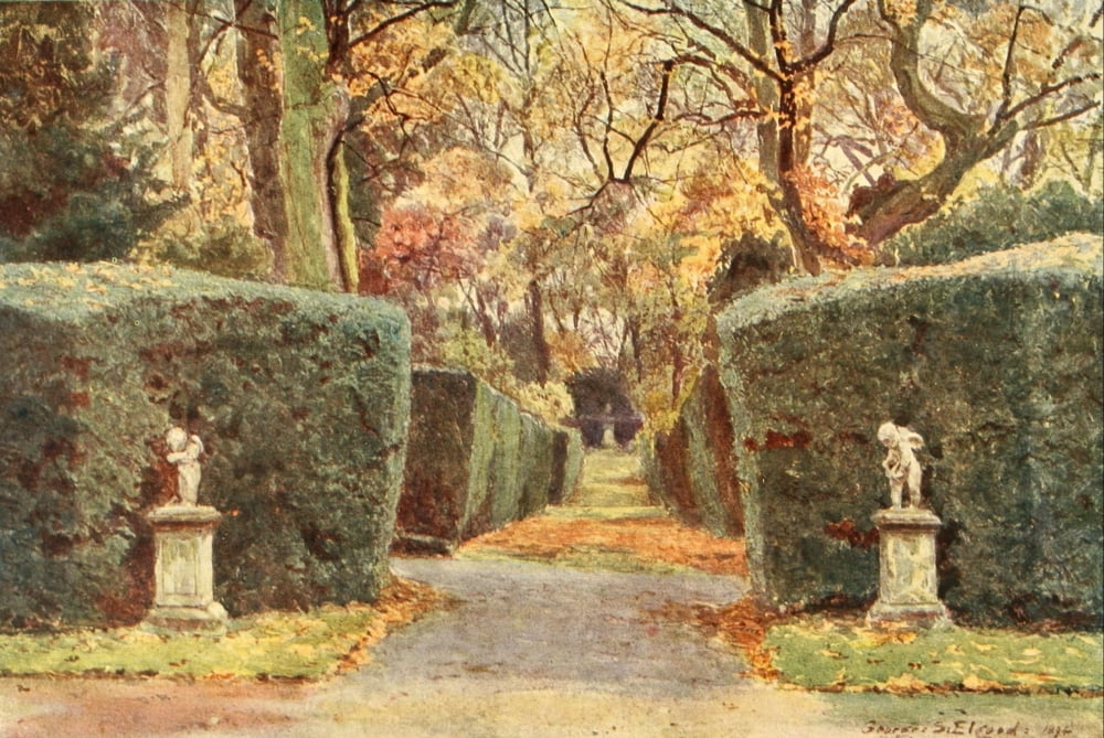 Posterazzi Some English Gardens 1904 Melbourne Amorini Canvas Art - George S Elgood (24 x 36)