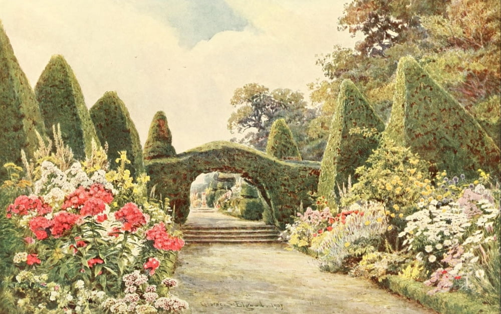 Posterazzi Some English Gardens 1904 Northiam Canvas Art - George S Elgood (24 x 36)