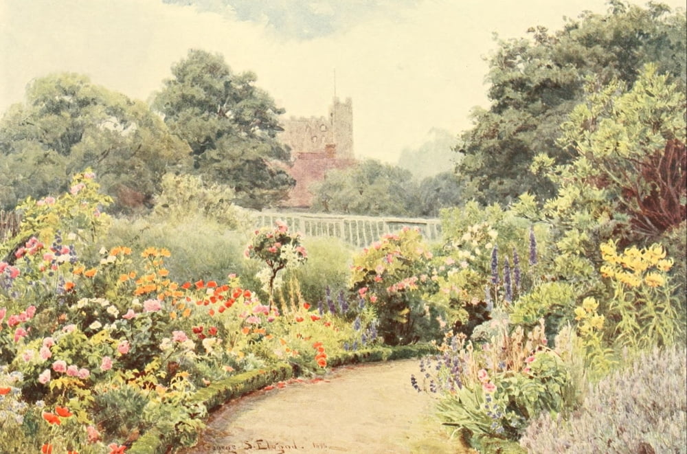 Posterazzi Some English Gardens 1904 Rochester Deanery Garden Canvas Art - George S Elgood (24 x 36)