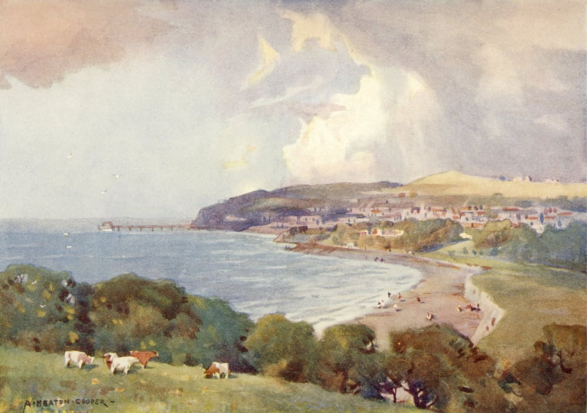 Posterazzi Somerset 1927 Clevedon near Bristol Canvas Art - Alfred Heaton Cooper (24 x 36)