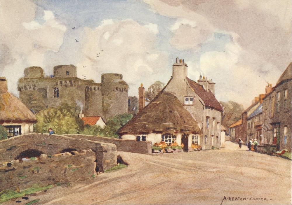 Posterazzi Somerset 1927 Nunney Village & Castle Canvas Art - Alfred Heaton Cooper (24 x 36)