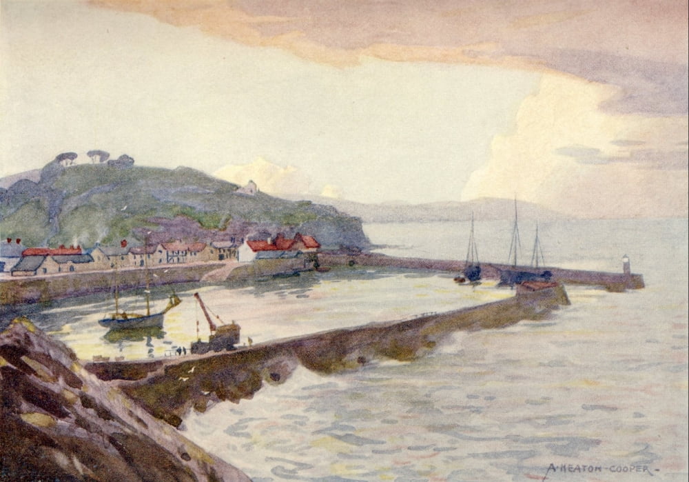 Posterazzi Somerset 1927 Watchet Harbour Canvas Art - Alfred Heaton Cooper (24 x 36)