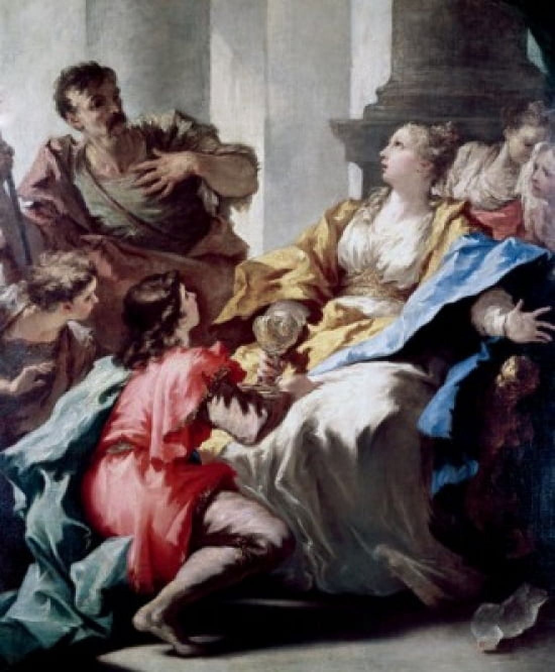 Posterazzi Sophonisba Receiving the Cup of Poison by Giovanni Antonio Pellegrini 1675-1741 Canvas Art - Giovanni Antonio Pellegrini (24 x 36)