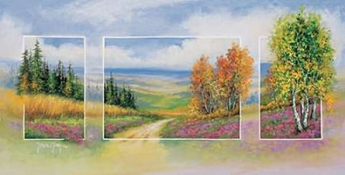 Posterazzi Spring triptychon Canvas Art - Johan de Jong (24 x 48)