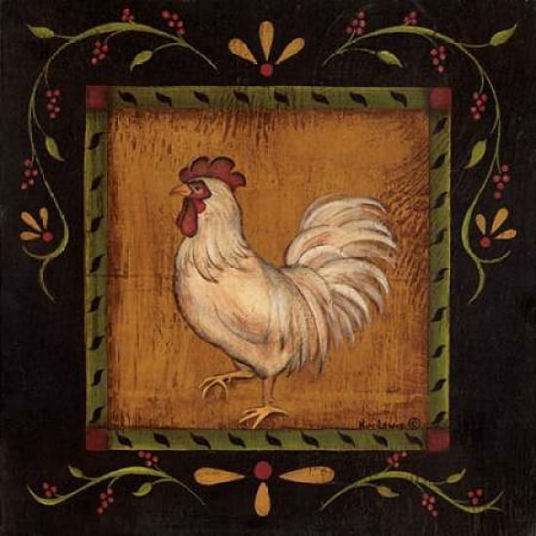 Posterazzi Square Rooster Left Canvas Art - Kim Lewis (24 x 24)