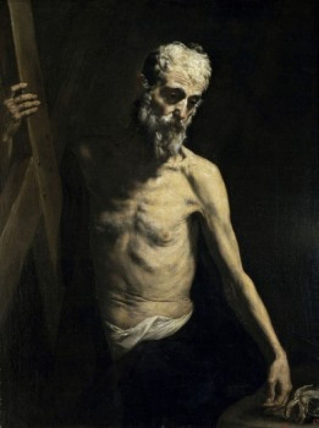 Posterazzi St Andrew the Apostle  17th C Jusepe de Ribera (1591-1652Spanish) Canvas Art - Jusepe de Ribera (24 x 36)