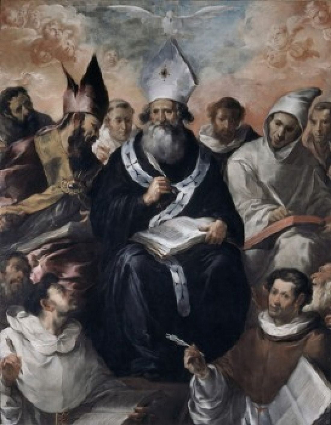 Posterazzi St Basil Dictating his Doctrine Francisco Herrera I de (1576-1656Spanish) Musee du Louvre Paris Canvas Art - Francisco de Herrera (24 x 36)
