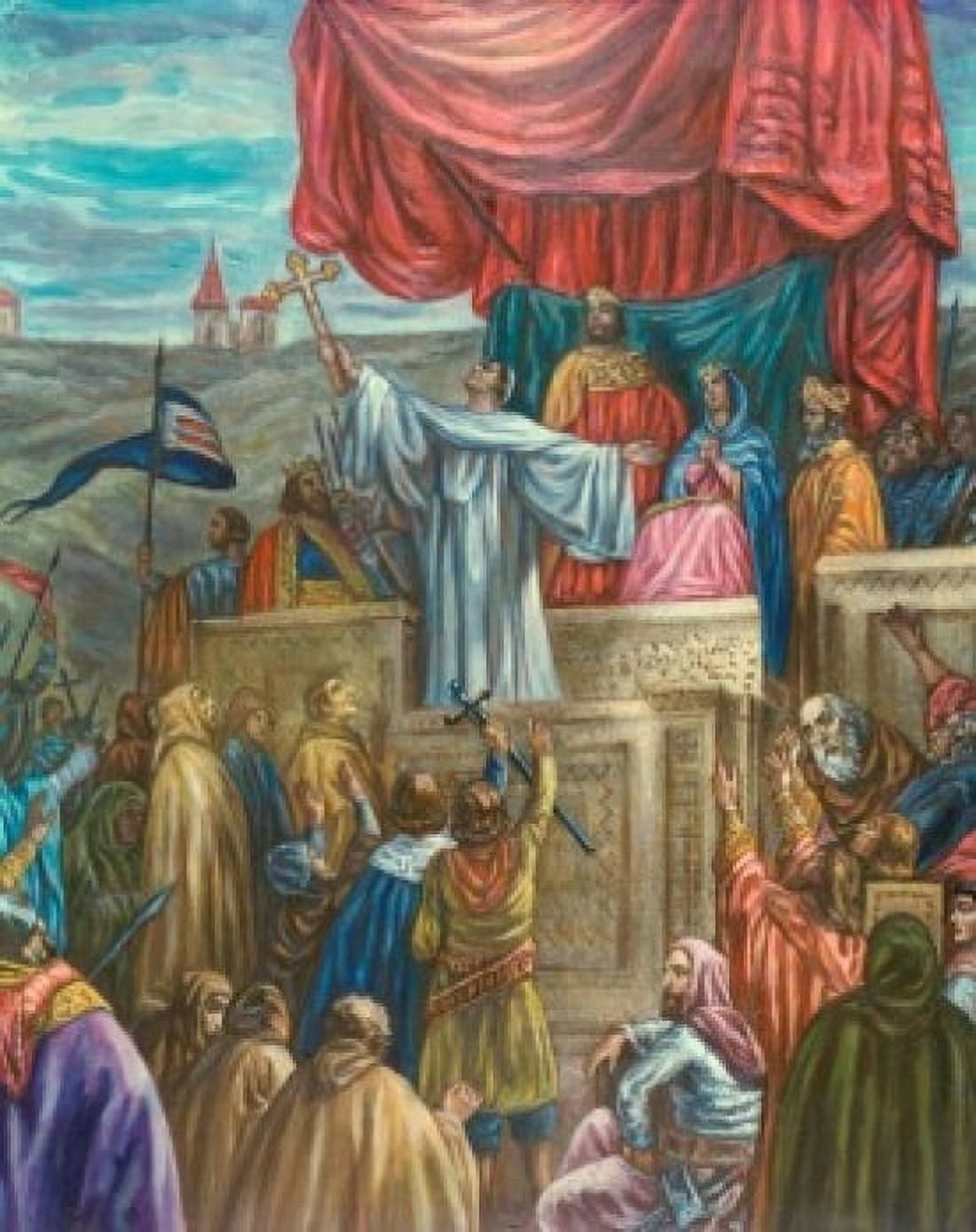 Posterazzi St Bernard of Clairvaux Preaching the Second Crusade 19th Century Artist Unknown (19th C) Canvas Art - (24 x 36)