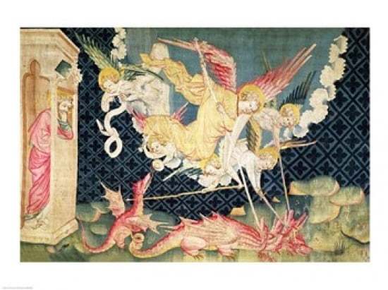 Posterazzi St Michael and his angels fighting the dragon Canvas Art - Nicolas Bataille (36 x 24)