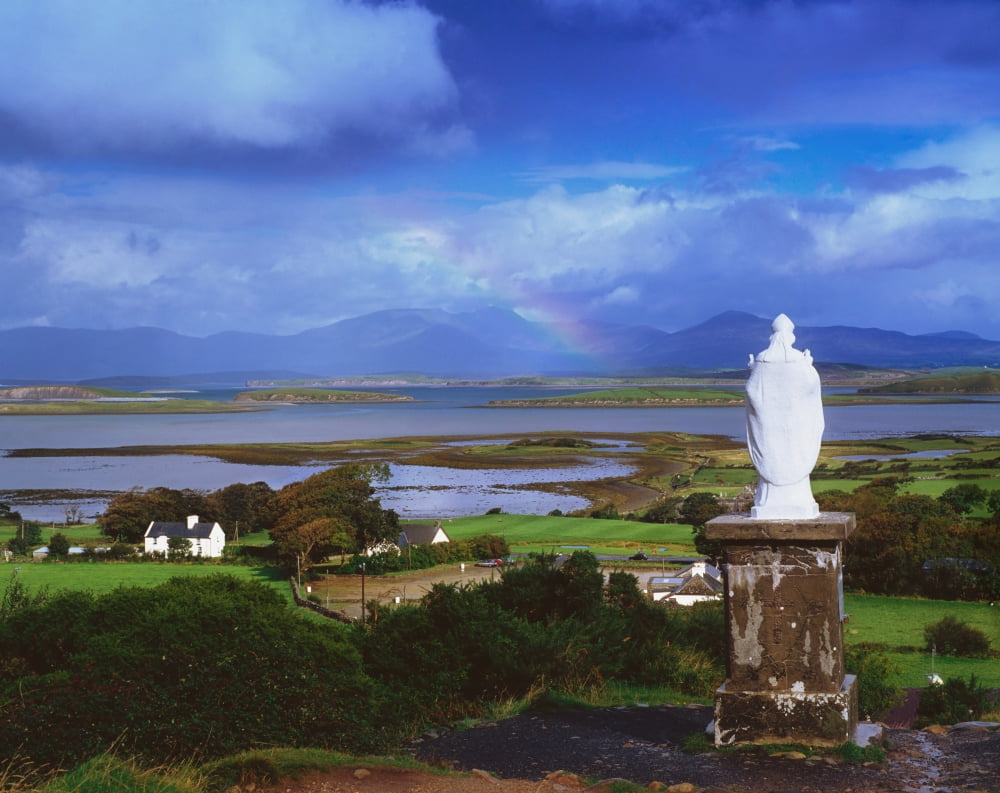 Posterazzi St Patricks Statue Co Mayo Ireland Canvas Art - The Irish Image Collection  Design Pics (34 x 26)