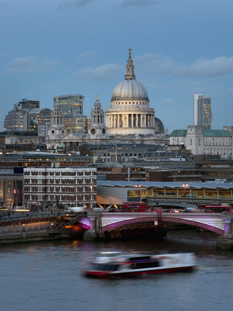 Posterazzi St Pauls Cathedral and Blackfriars London England Canvas Art - Charles Bowman Design Pics (26 x 34)