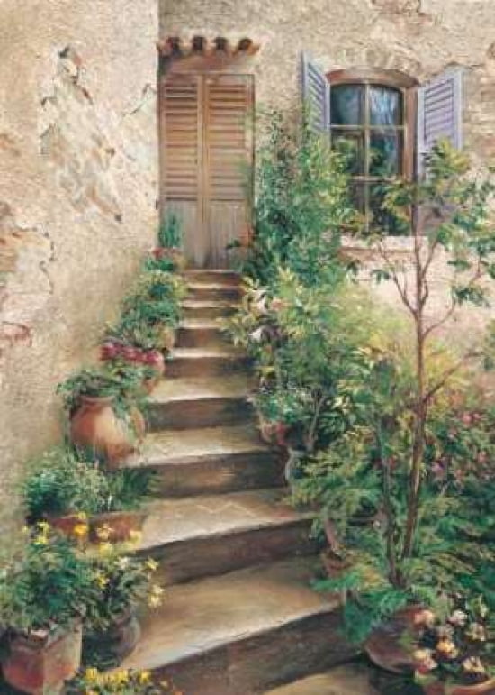 Posterazzi Stairway in Provence Canvas Art - Roger Duvall (20 x 28)
