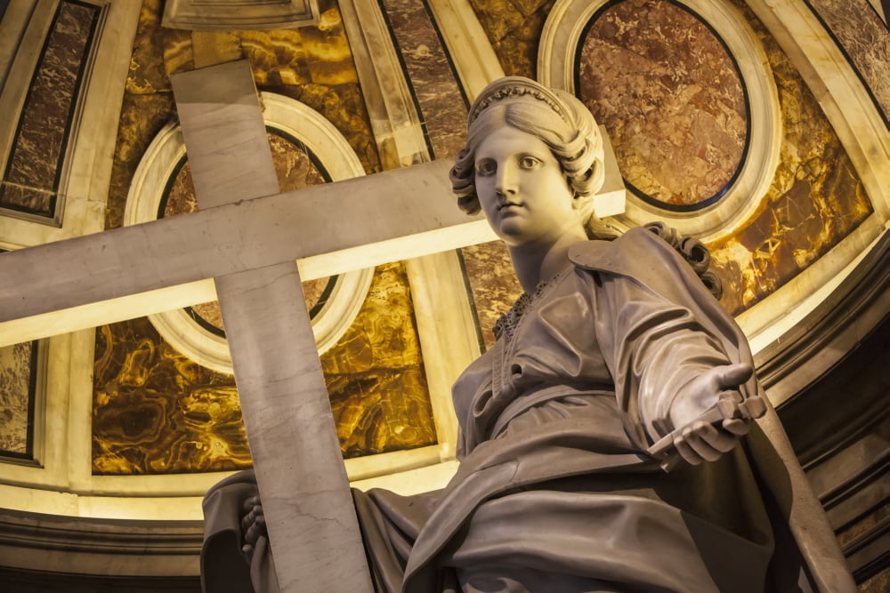 Posterazzi Statue of Saint Helena with a cross St Peters Basilica Rome Italy Canvas Art - Reynold Mainse  Design Pics (38 x 24)