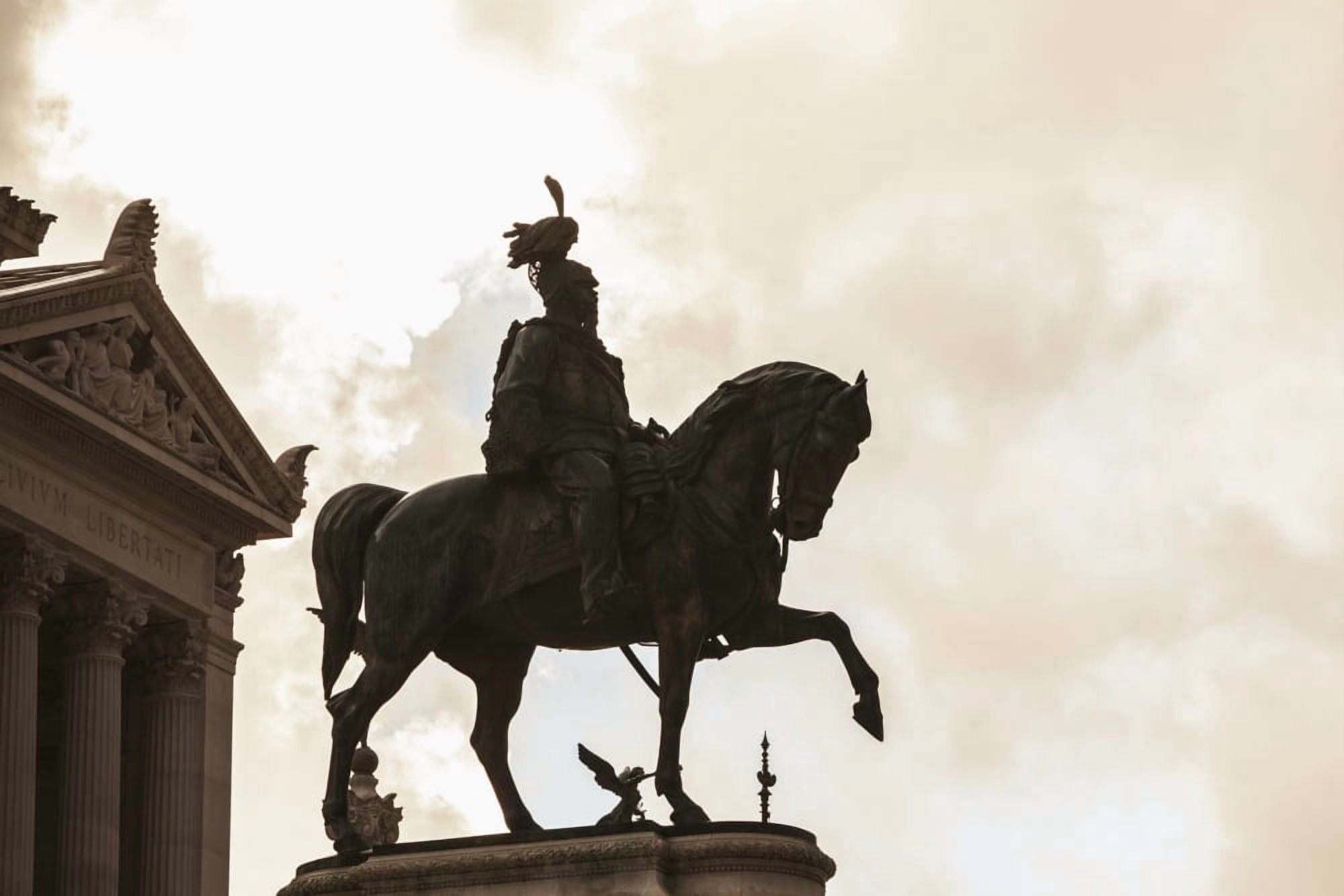 Posterazzi Statue of Victor Emmanuel Rome Italy Canvas Art - Reynold Mainse Design Pics (38 x 24)