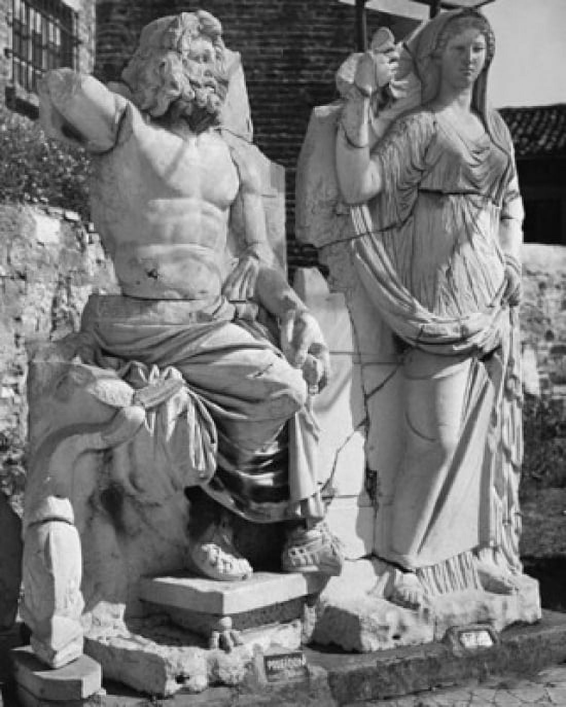 Posterazzi Statues of Poseidon and Demeter Izmir Turkey Canvas Art -  (24 x 36)