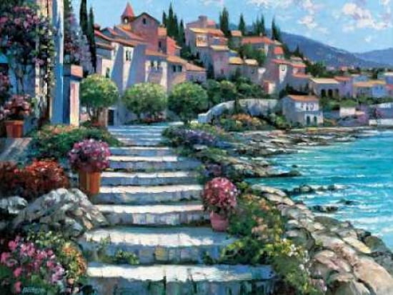 Posterazzi Steps of St Tropez Canvas Art - Howard Behrens (18 x 24)